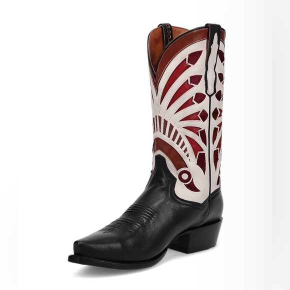 Dan Post Ronan Snip Toe Men’s Black Leather Boot 9EW New With Box & Tags - Picture 4 of 13